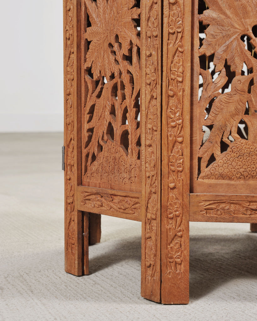 Moorish Style Carved Teak Inlaid Round Tabouret Drink Table