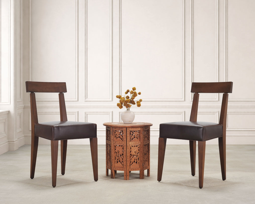 Moorish Style Carved Teak Inlaid Round Tabouret Drink Table