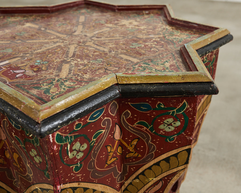 Moorish Middle Eastern Star Shaped Painted Drink Table