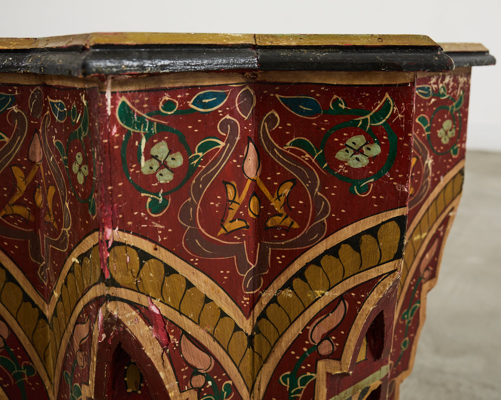 Moorish Middle Eastern Star Shaped Painted Drink Table