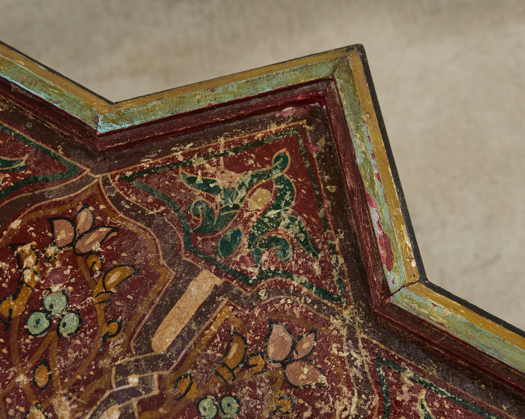 Moorish Middle Eastern Star Shaped Painted Drink Table