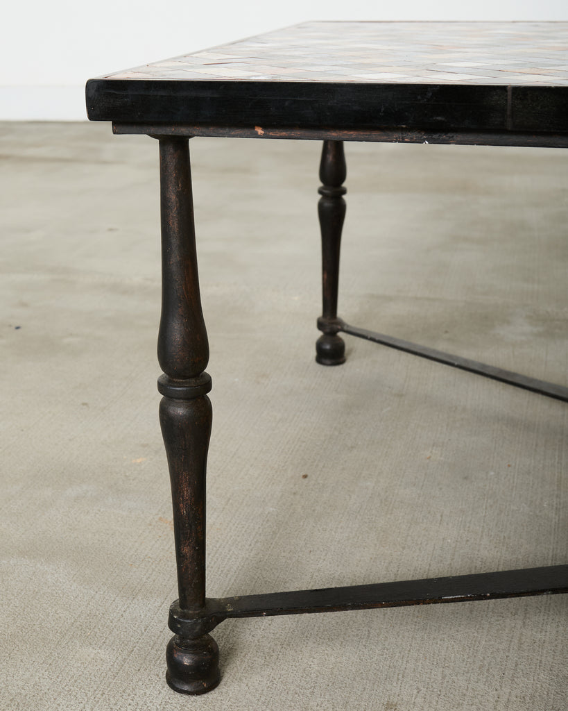 Monumental Italian Mosaic Marble Top Specimen Cocktail Table