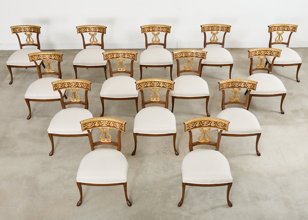 Set of Fourteen Nancy Corzine Neoclassical Cornell Dining Chairs