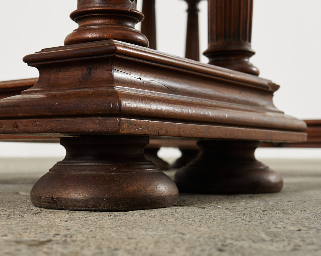 19th Century Neoclassical Style English Oak Library Table Desk