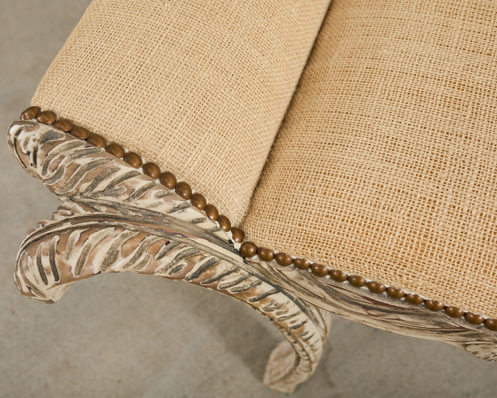 Italian Neoclassical Style Trompe l'oeil Carved Bench Seat