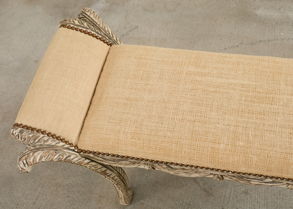 Italian Neoclassical Style Trompe l'oeil Carved Bench Seat