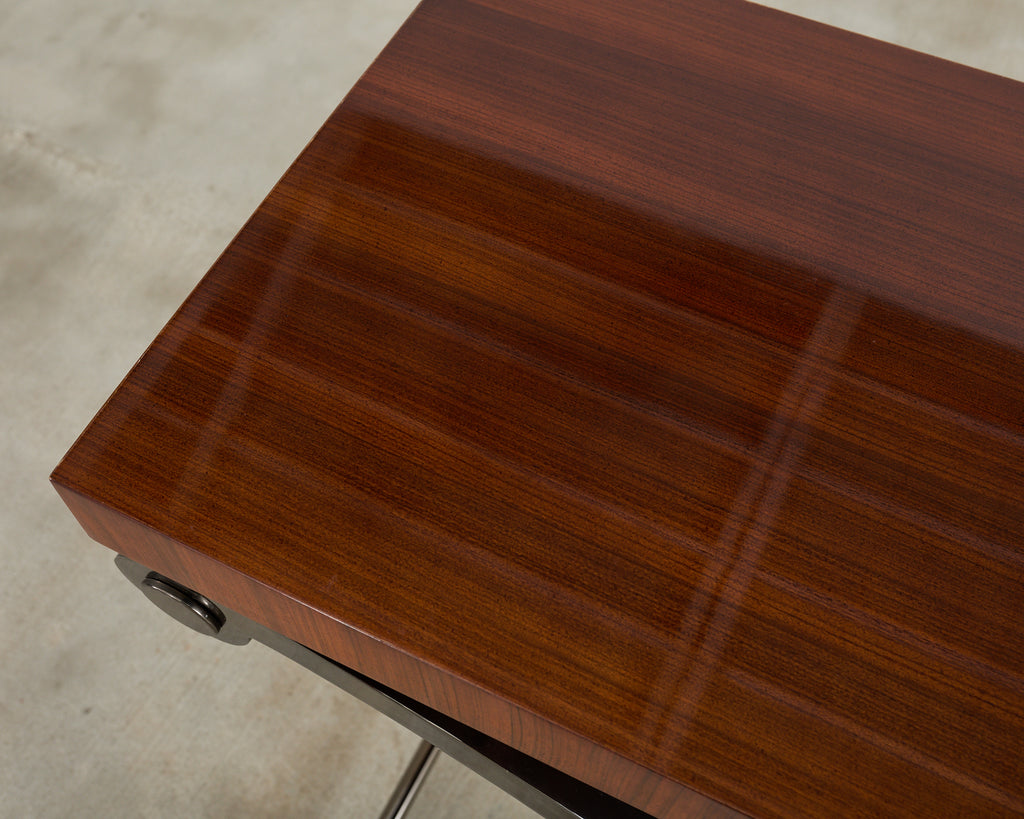 Monumental Neoclassical Style Curule Iron Base Console Table