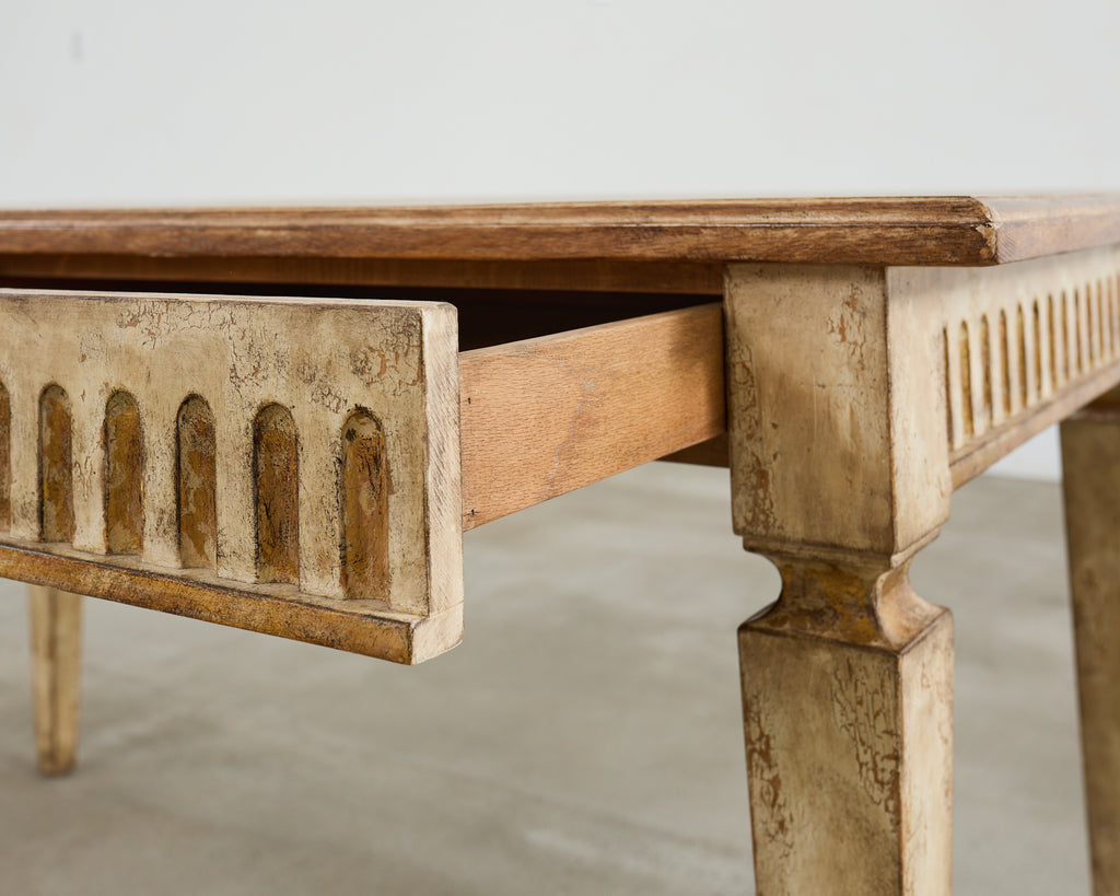 Lacquered Neoclassical Style Desk or Library Writing Table