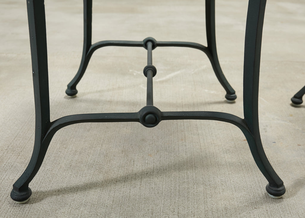 Set of Four Brown Jordan-Style Neoclassical Garden Armchairs