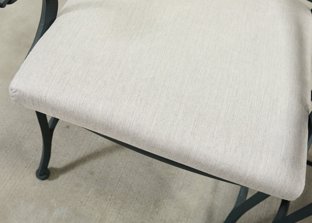 Set of Four Brown Jordan-Style Neoclassical Garden Armchairs