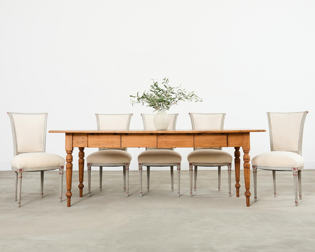 Set of Twelve Louis XVI Gustavian Style Painted Dining Chairs