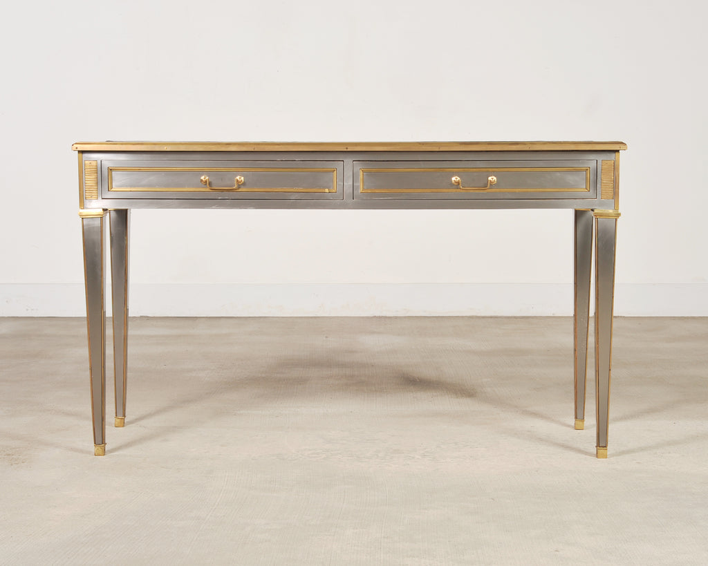 John Vesey Style Steel and Bronze Neoclassical Desk or Console