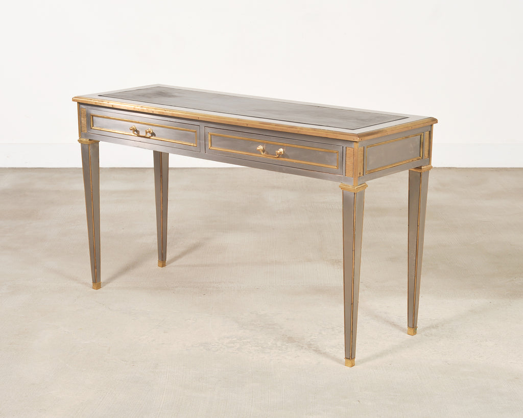 John Vesey Style Steel and Bronze Neoclassical Desk or Console