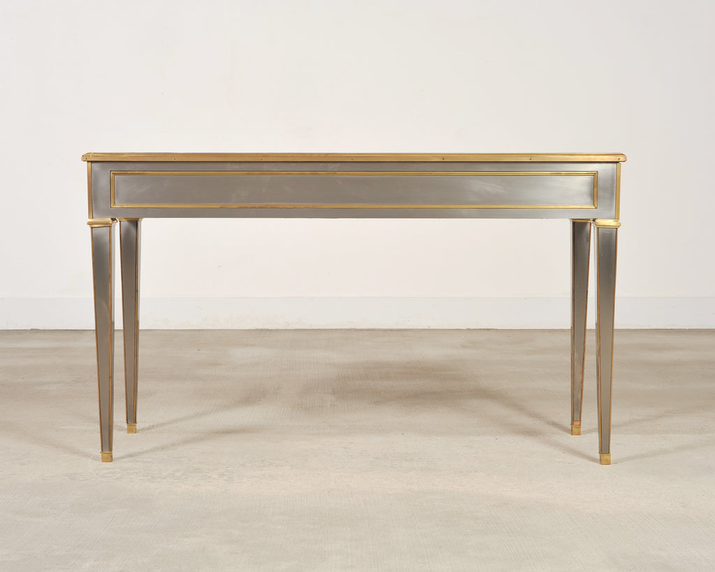 John Vesey Style Steel and Bronze Neoclassical Desk or Console