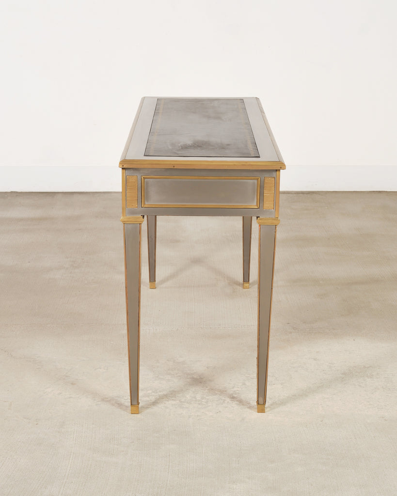 John Vesey Style Steel and Bronze Neoclassical Desk or Console