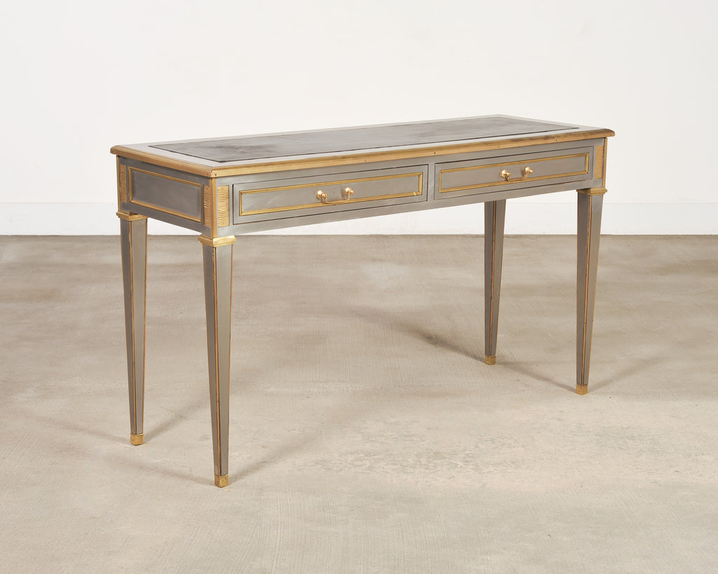 John Vesey Style Steel and Bronze Neoclassical Desk or Console