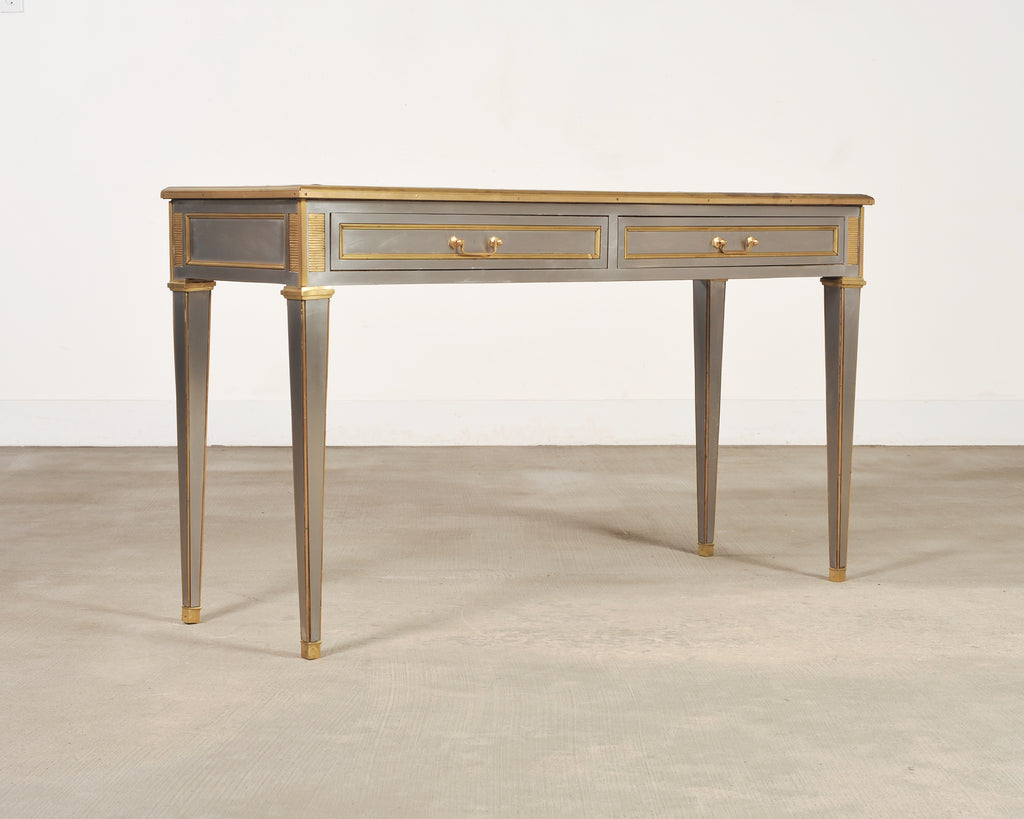 John Vesey Style Steel and Bronze Neoclassical Desk or Console