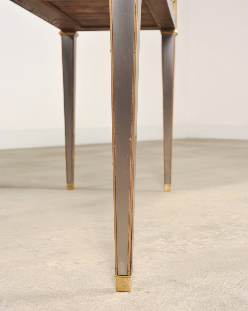 John Vesey Style Steel and Bronze Neoclassical Desk or Console