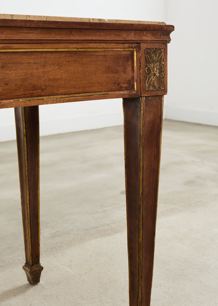 Grand French Neoclassical Marble Top Library or Console Table