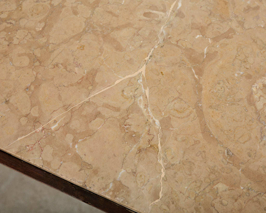 Grand French Neoclassical Marble Top Library or Console Table