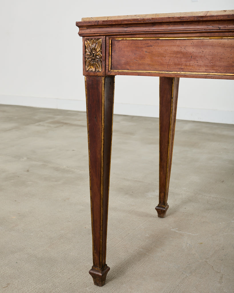 Grand French Neoclassical Marble Top Library or Console Table
