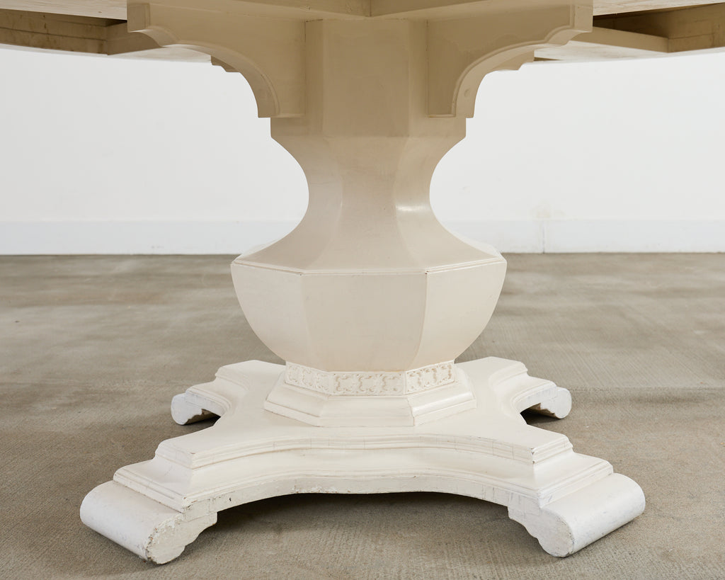 Neoclassical Style Round Marble Top Pedestal Center Table