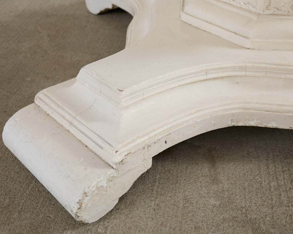 Neoclassical Style Round Marble Top Pedestal Center Table