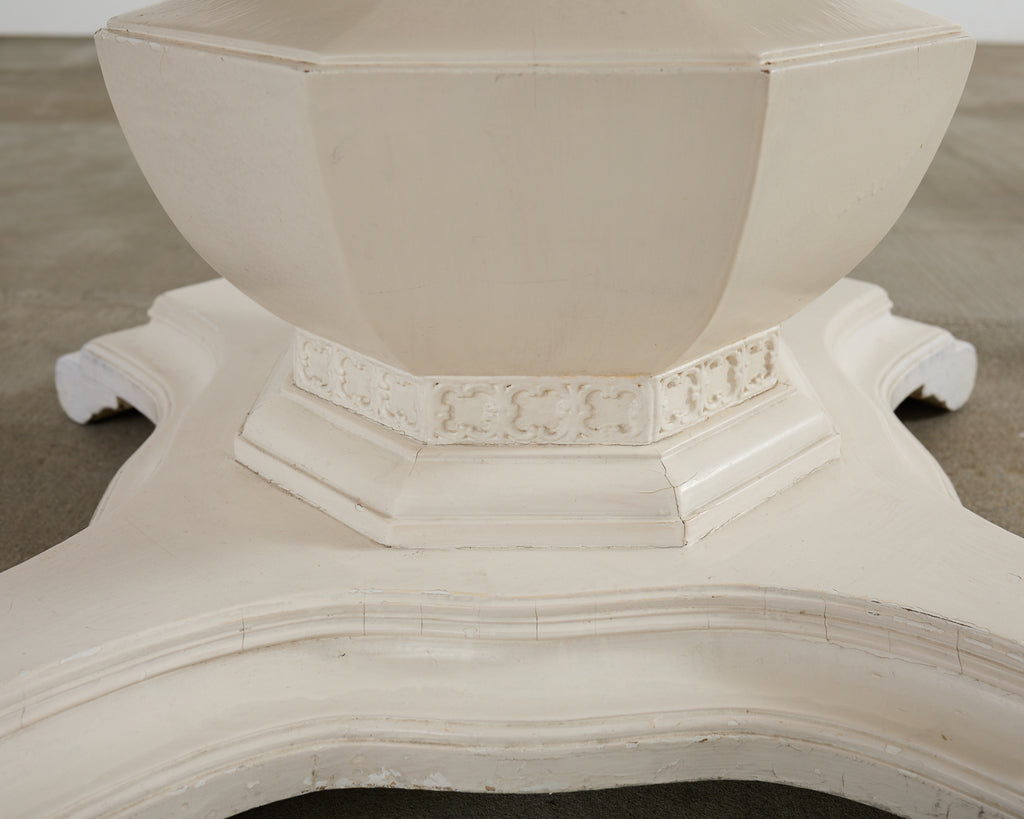 Neoclassical Style Round Marble Top Pedestal Center Table