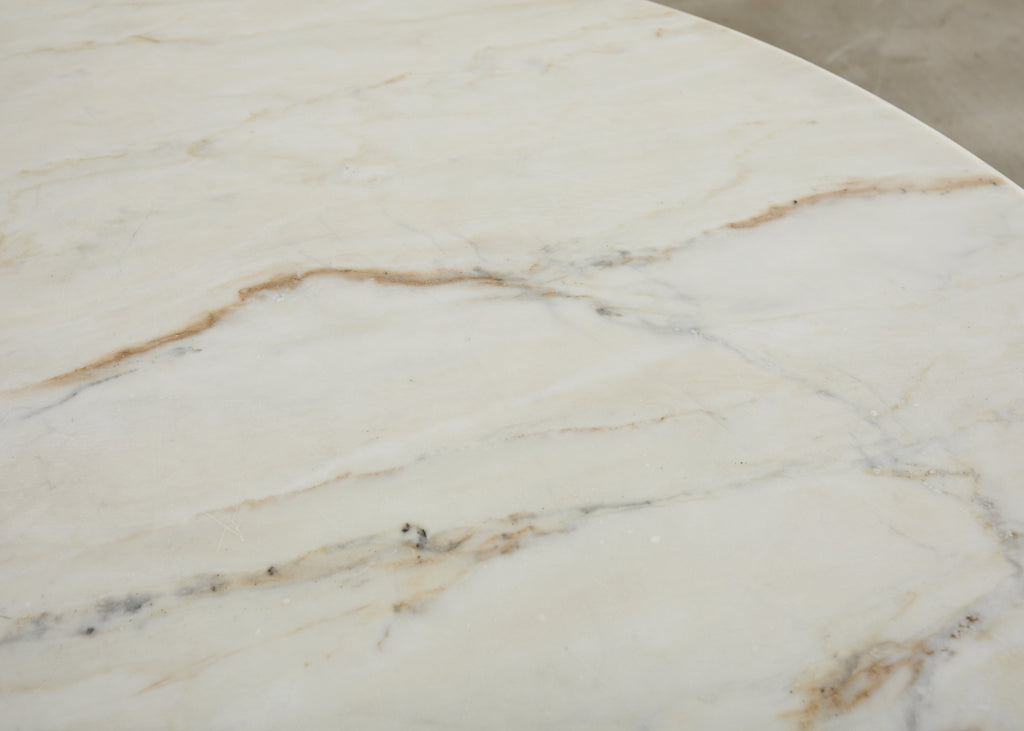 Neoclassical Style Round Marble Top Pedestal Center Table