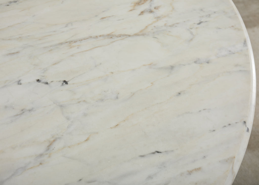 Neoclassical Style Round Marble Top Pedestal Center Table