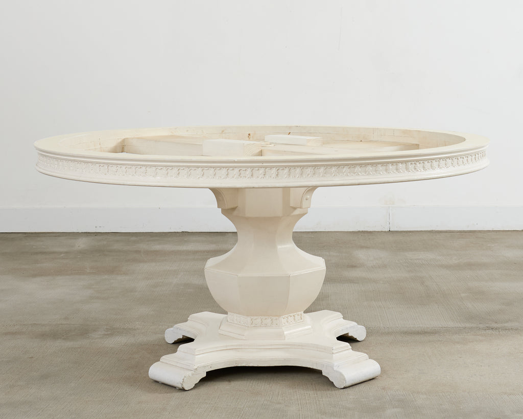 Neoclassical Style Round Marble Top Pedestal Center Table