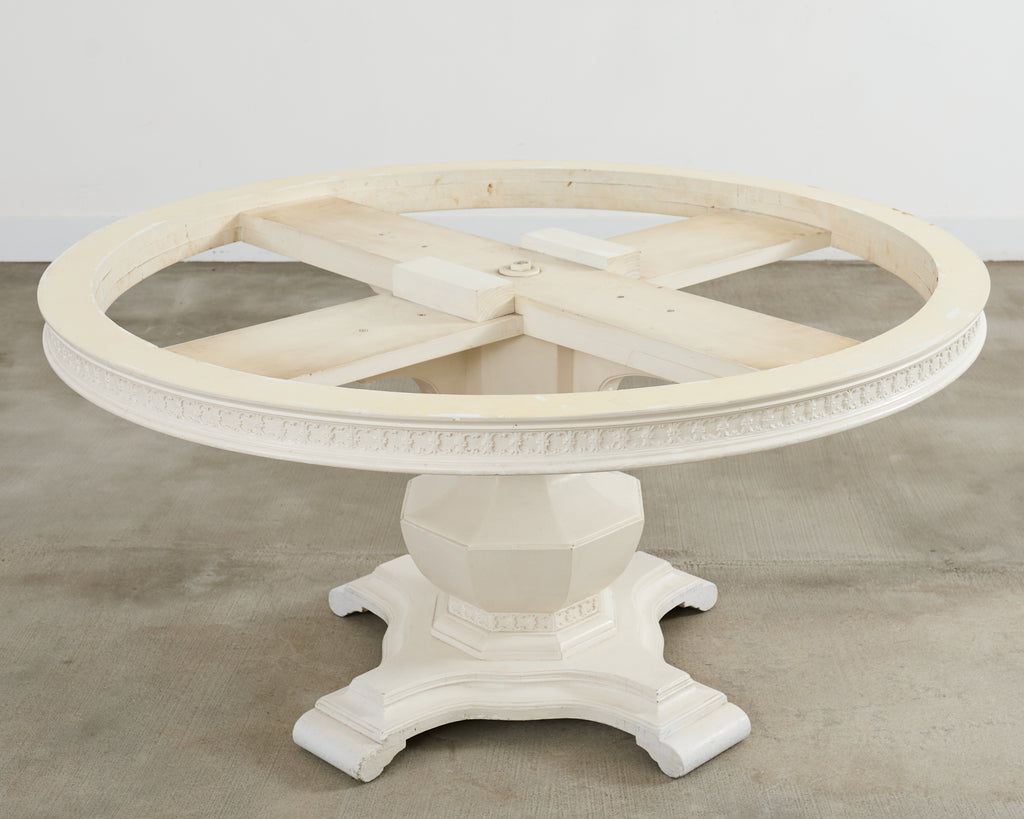 Neoclassical Style Round Marble Top Pedestal Center Table