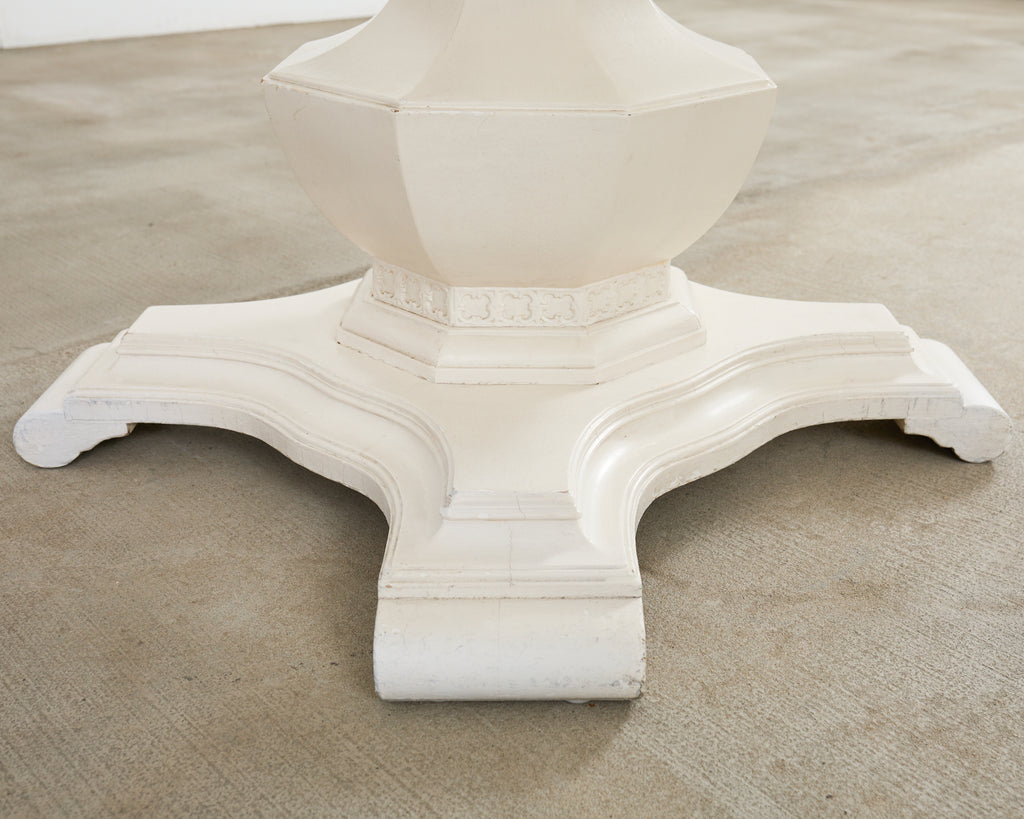 Neoclassical Style Round Marble Top Pedestal Center Table