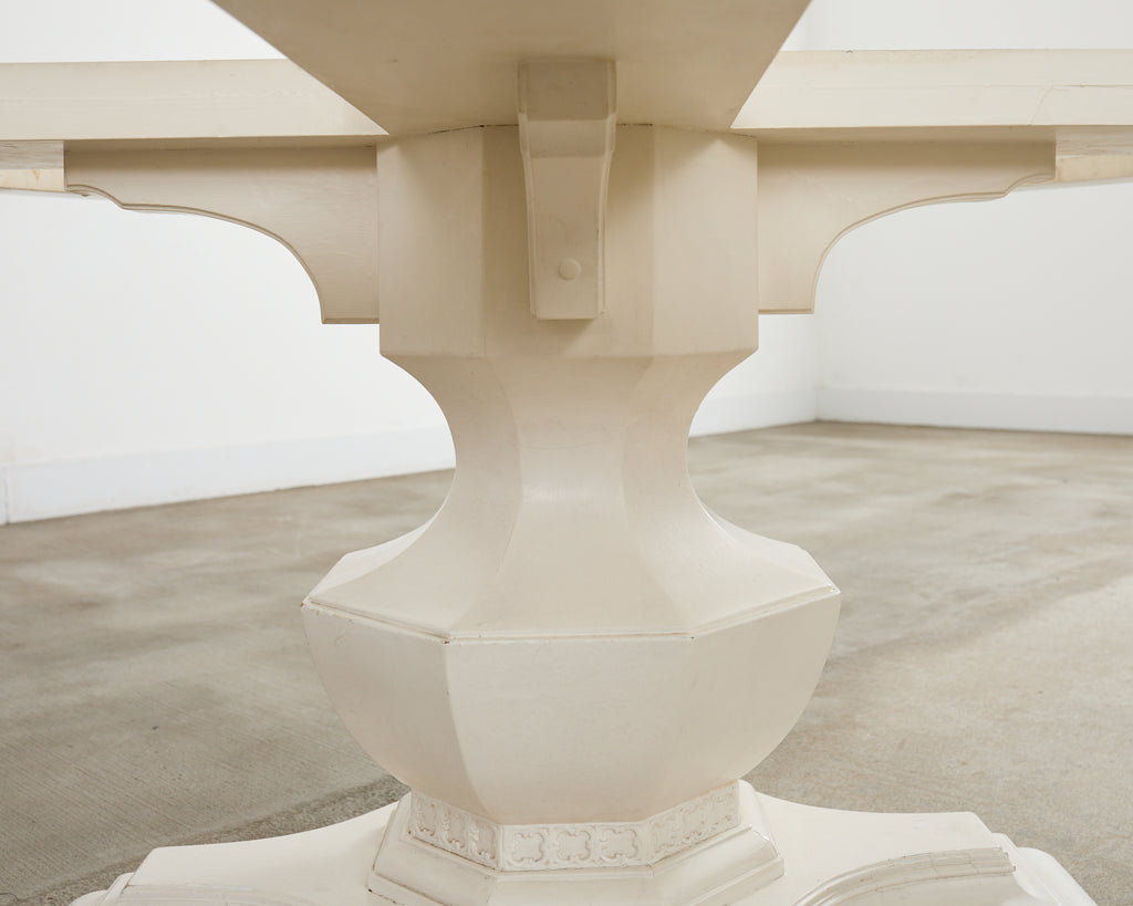 Neoclassical Style Round Marble Top Pedestal Center Table