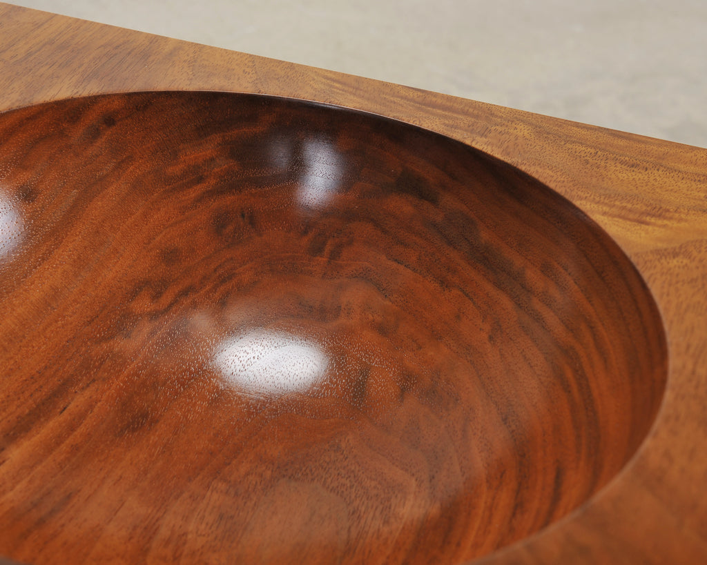 Neoclassical Greco-Roman Walnut Bubinga Rosewood Signed Bowl