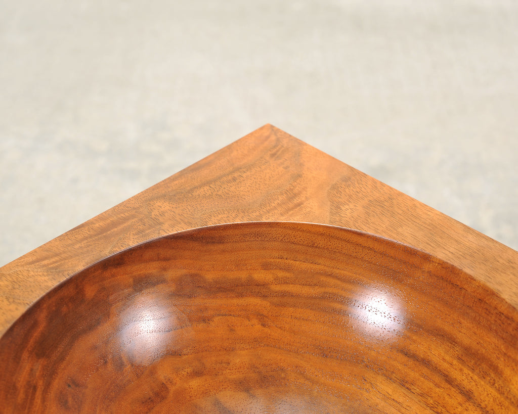 Neoclassical Greco-Roman Walnut Bubinga Rosewood Signed Bowl