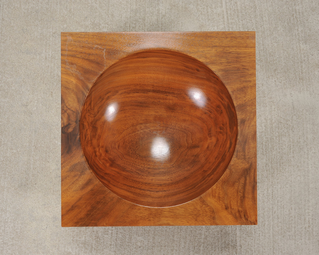 Neoclassical Greco-Roman Walnut Bubinga Rosewood Signed Bowl
