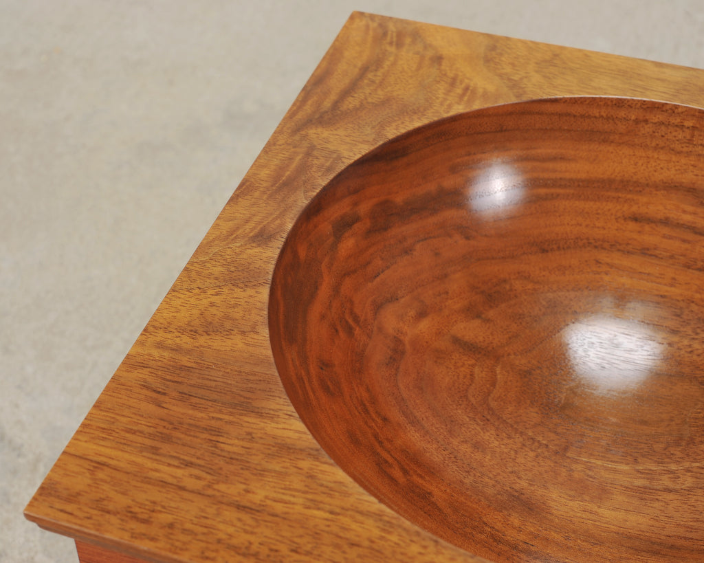 Neoclassical Greco-Roman Walnut Bubinga Rosewood Signed Bowl