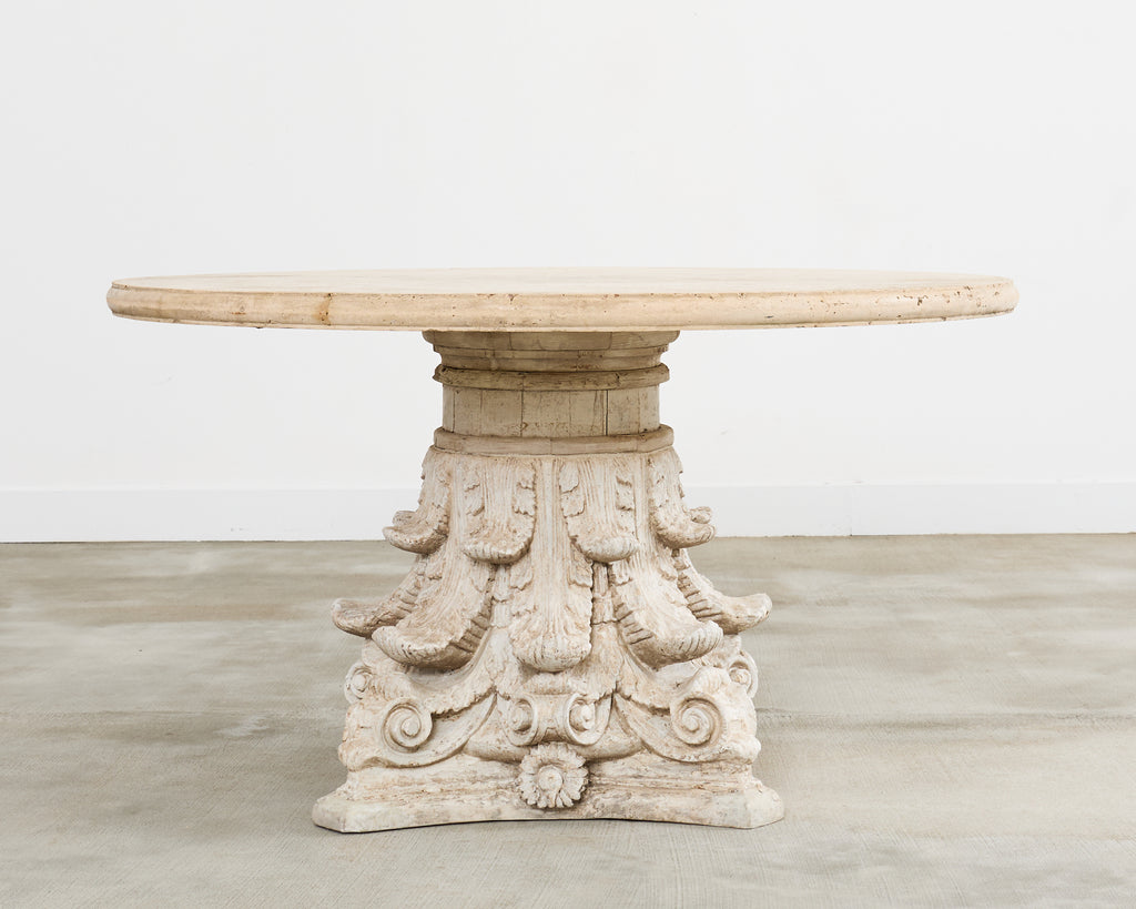 French Neoclassical Style Cast Stone Garden Center Table