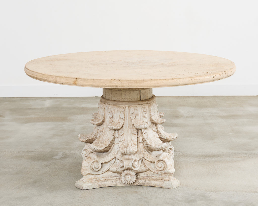 French Neoclassical Style Cast Stone Garden Center Table