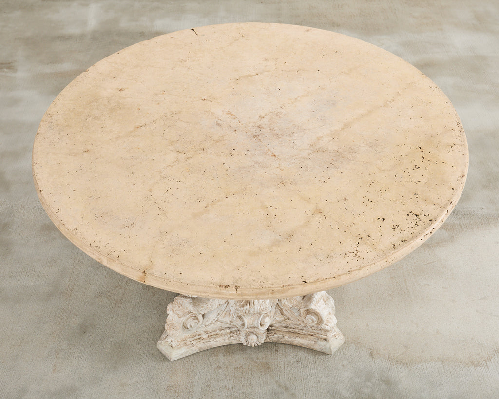 French Neoclassical Style Cast Stone Garden Center Table