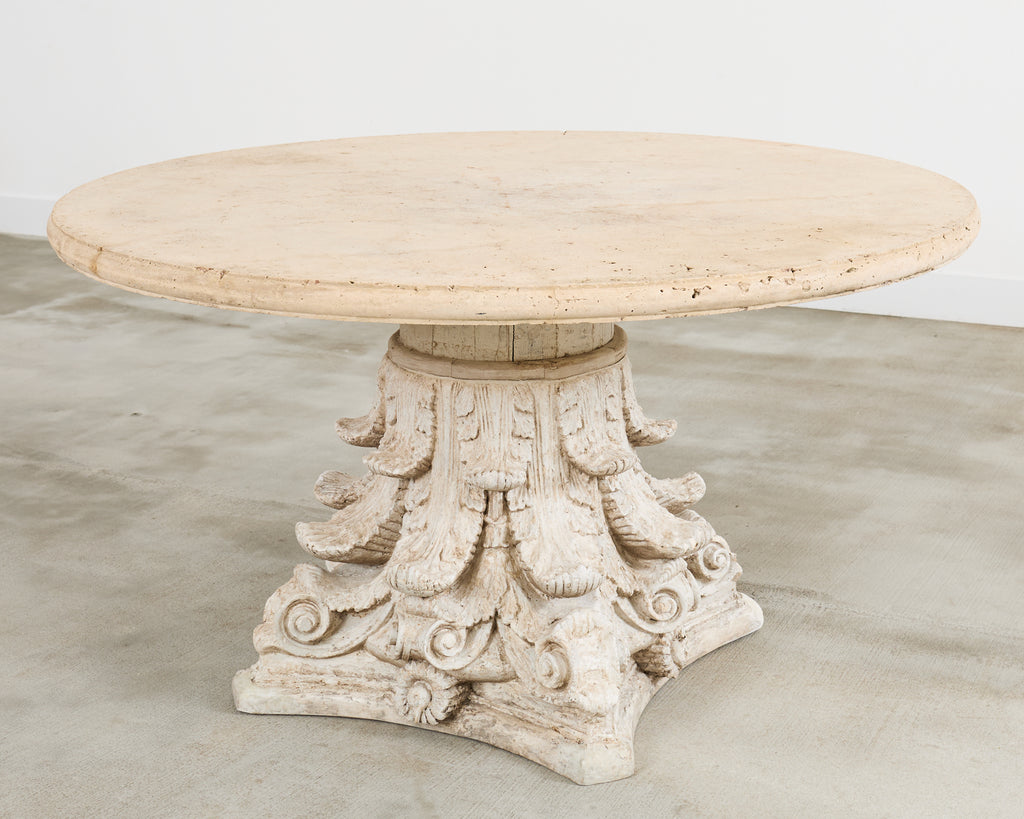 French Neoclassical Style Cast Stone Garden Center Table