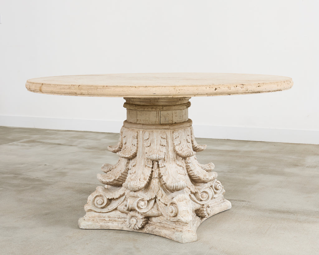 French Neoclassical Style Cast Stone Garden Center Table