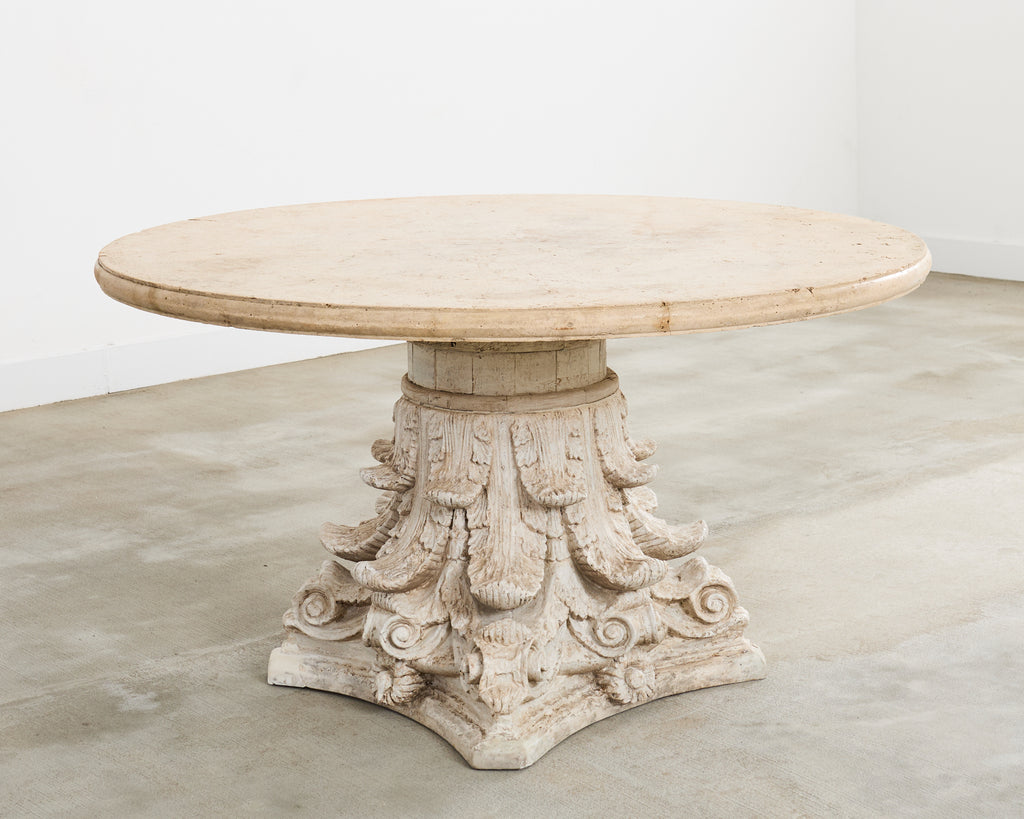 French Neoclassical Style Cast Stone Garden Center Table
