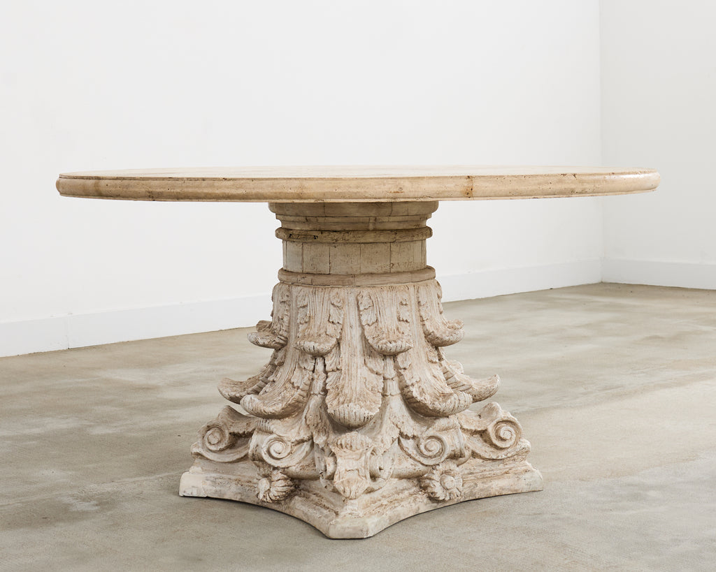French Neoclassical Style Cast Stone Garden Center Table