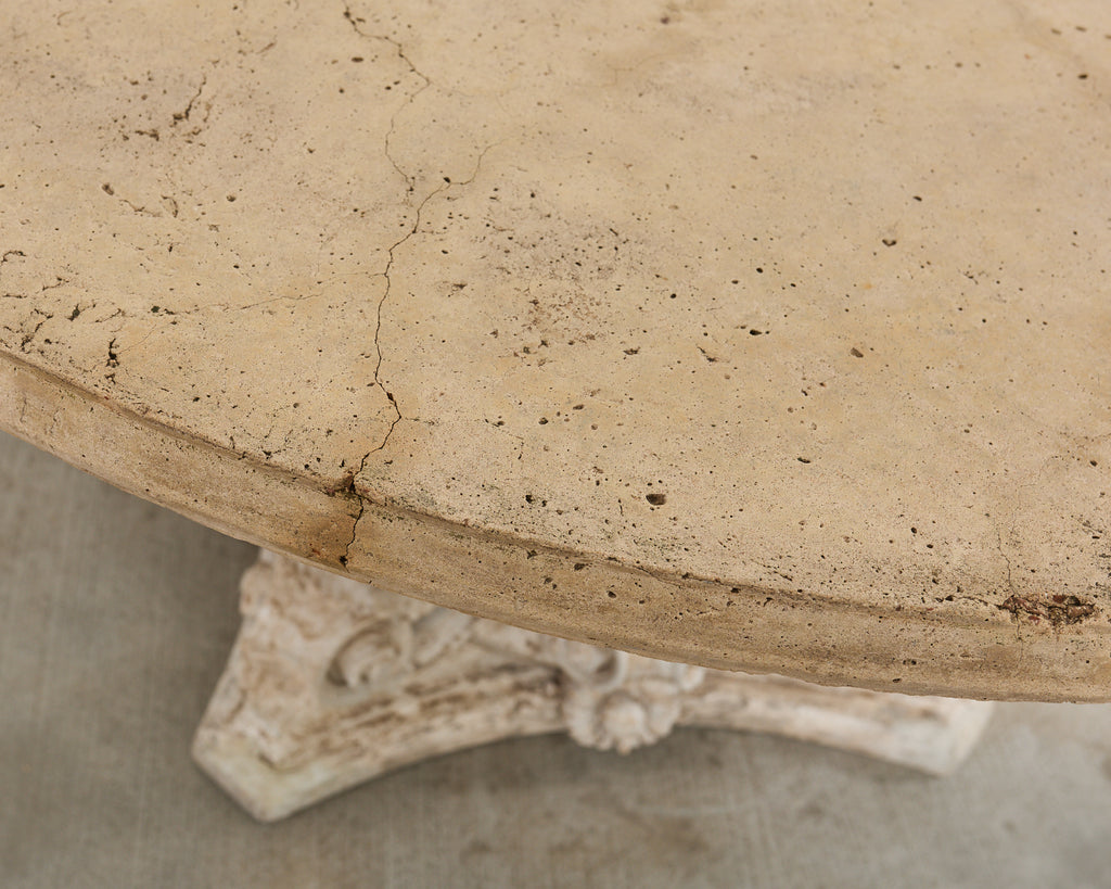 French Neoclassical Style Cast Stone Garden Center Table