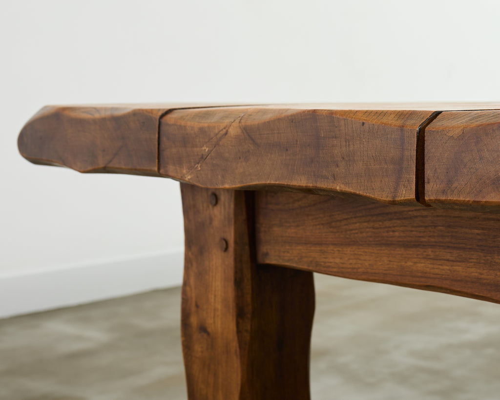 Monumental Country French Oak Farmhouse Trestle Dining Table