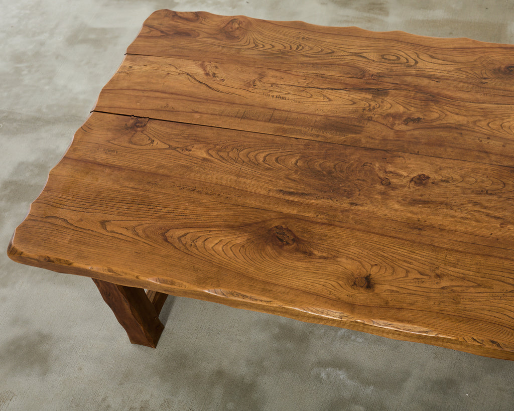 Monumental Country French Oak Farmhouse Trestle Dining Table