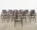 Set of Sixteen Brown Jordan Florentine Style Garden Dining Chairs