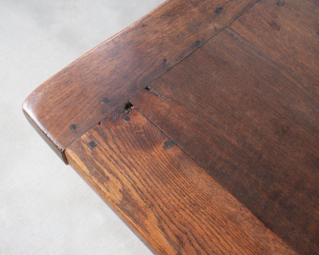 Country French Provincial Oak Farmhouse Dining Table 9 Ft